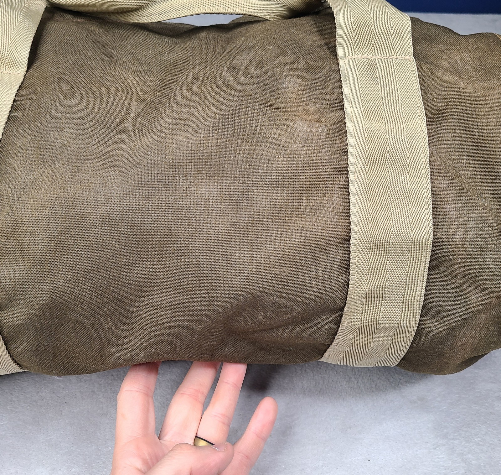 Vintage 80s BOYT Olive Canvas Duffel Lightweight Bag USA Iowa