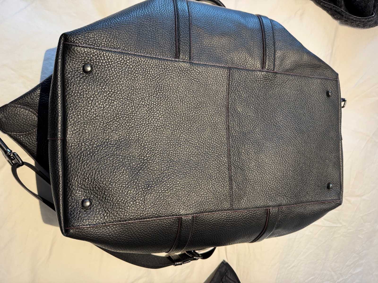 Coach Trekker 52 Black Pebbled Leather Duffle Weekender Bag F78129
