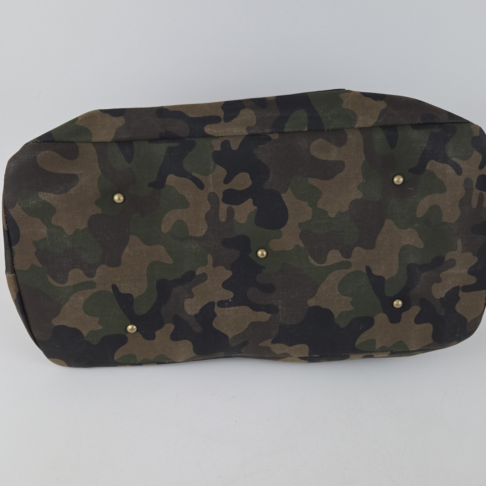 NEWHEY Weekender Leather Trim Waxed Cotton Duffle Bag Camouflage