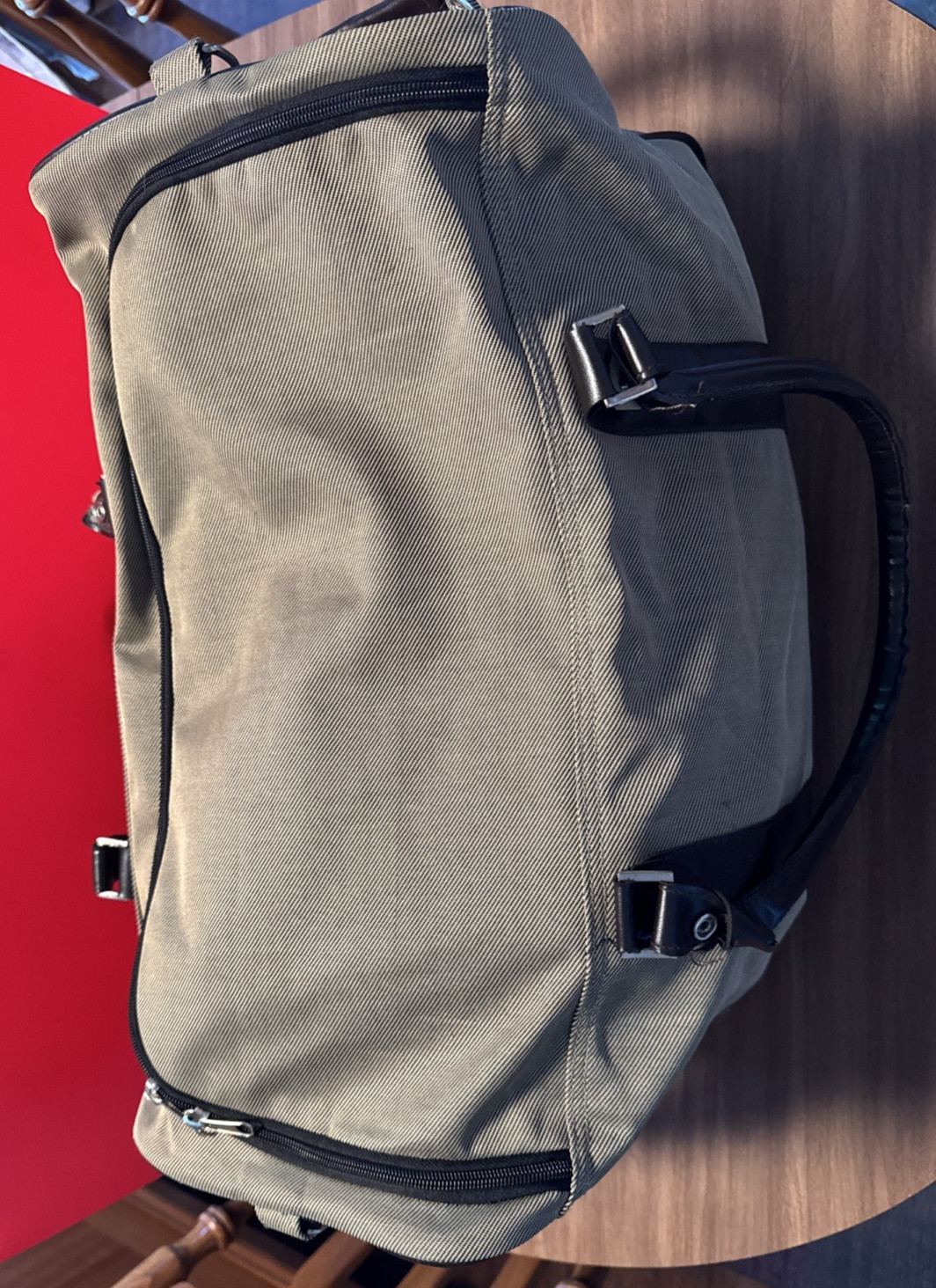 Duffle Bag Frost Creek w/shoulder strap+handles, 17inx12inx6in 2outside pockets