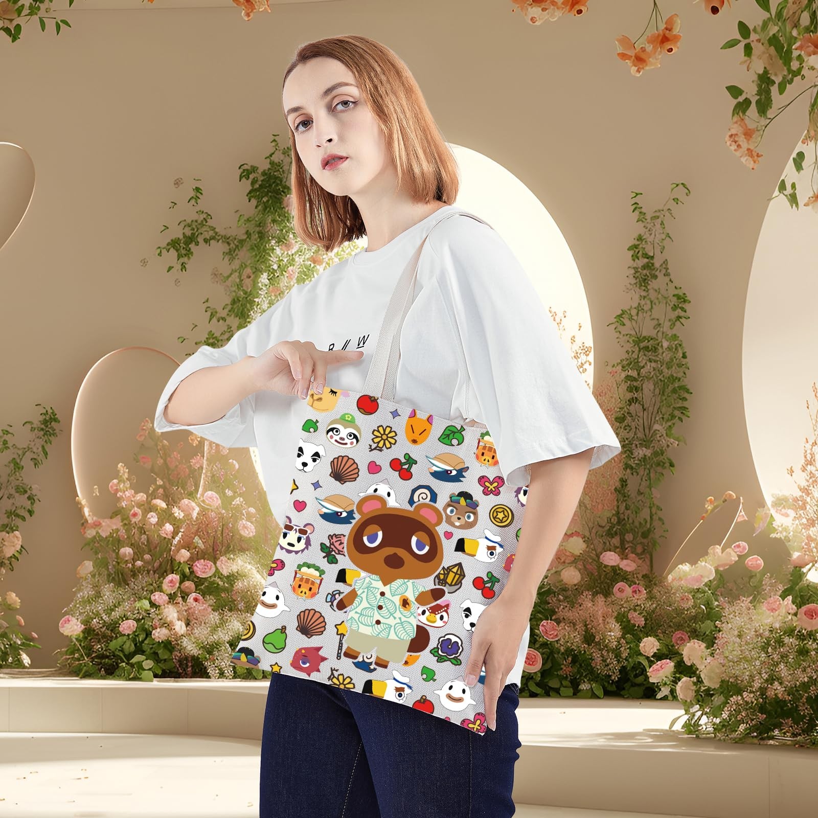 BWWKTOP Animal Villager Tote Bag Tommy 14.56 x 12.59 inches, Bear 2tg