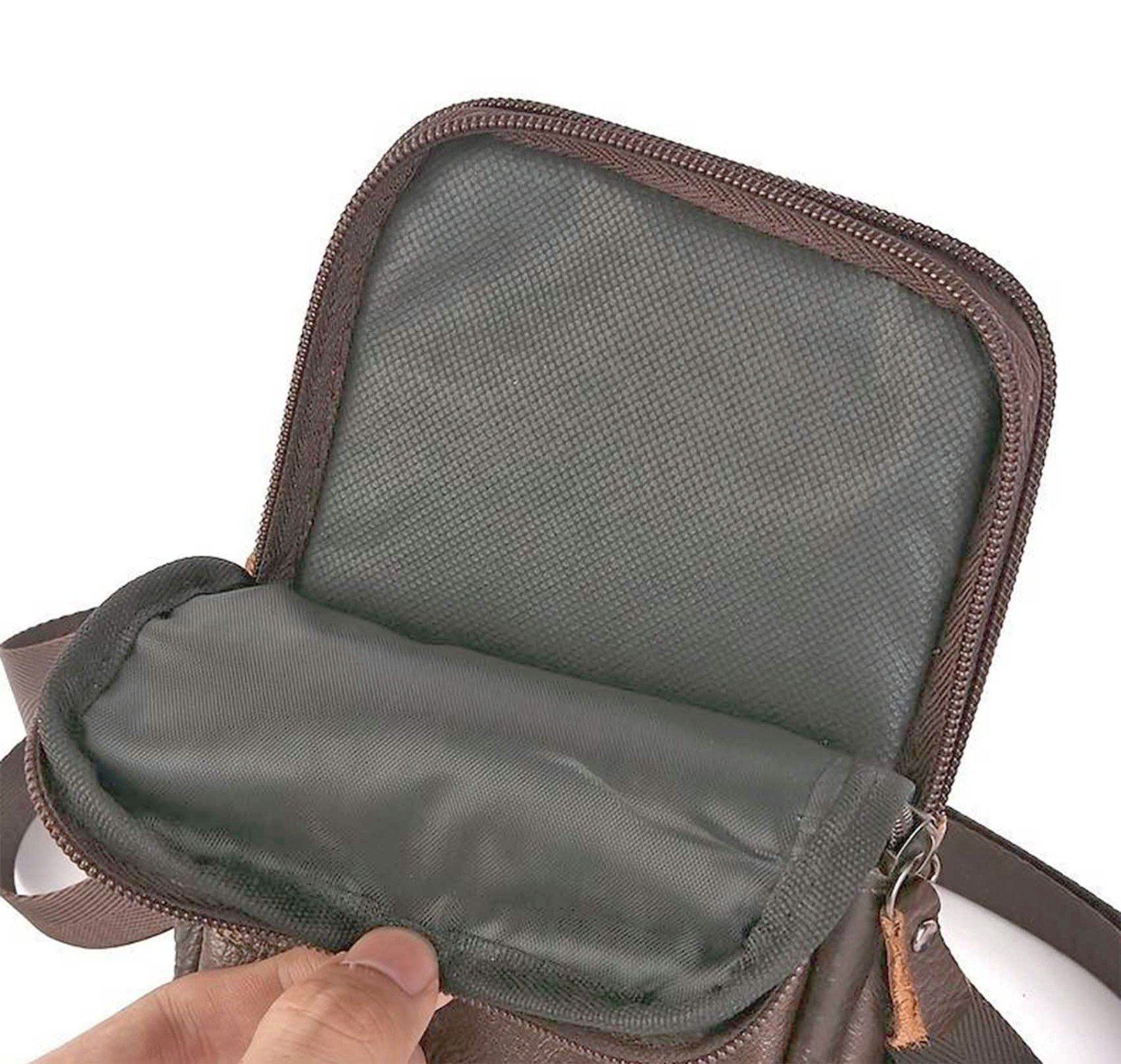 Leather Phone Bag Coffee/Dark Brown New ,