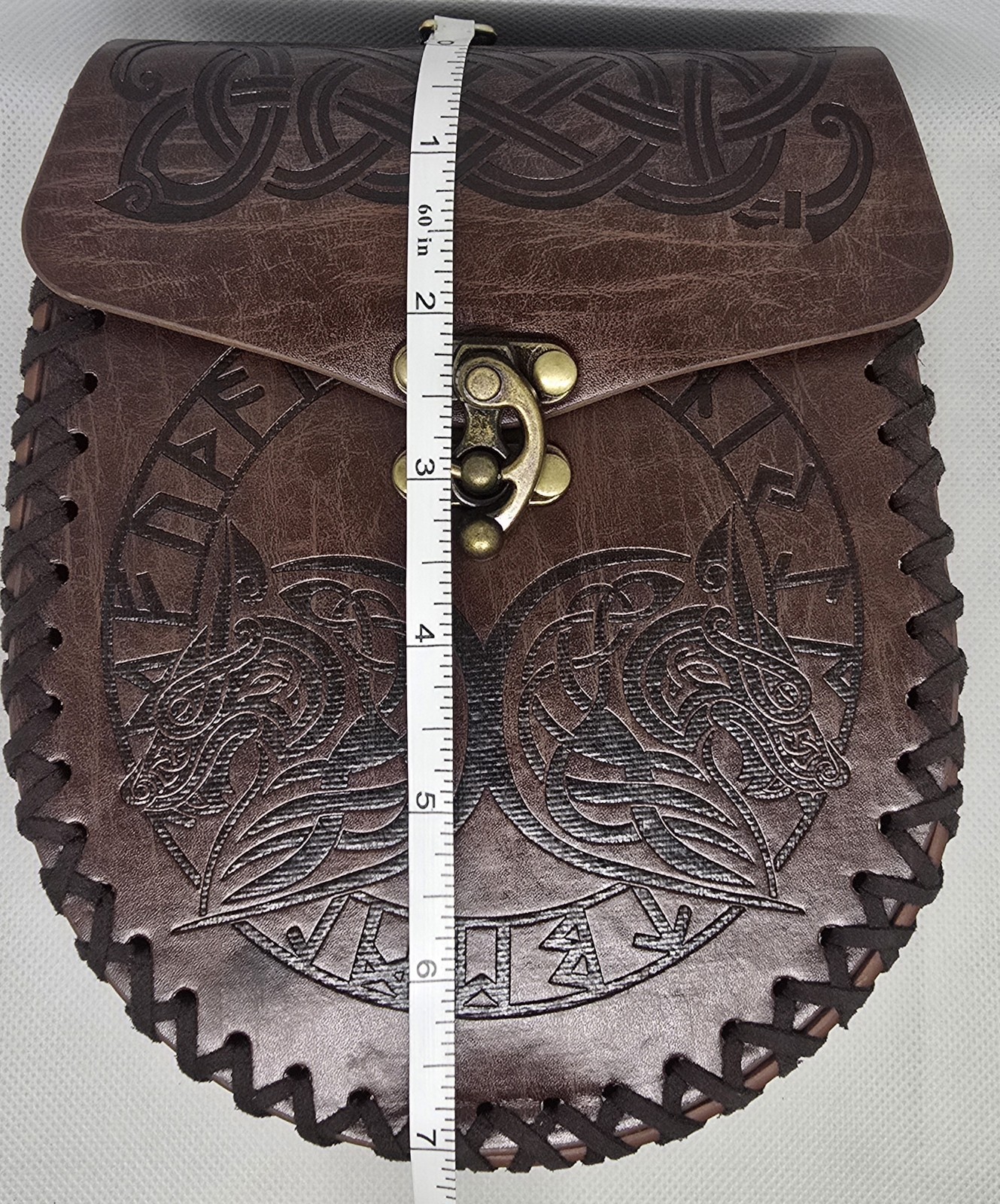 Medieval Costume Renaissance Viking Wolf Knight Pirate PULeather Pocket Belt Bag