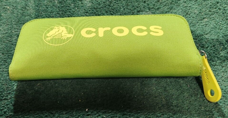 Crocs Hideaway Reusable Shopping Bag Green & Yellow Good Condition