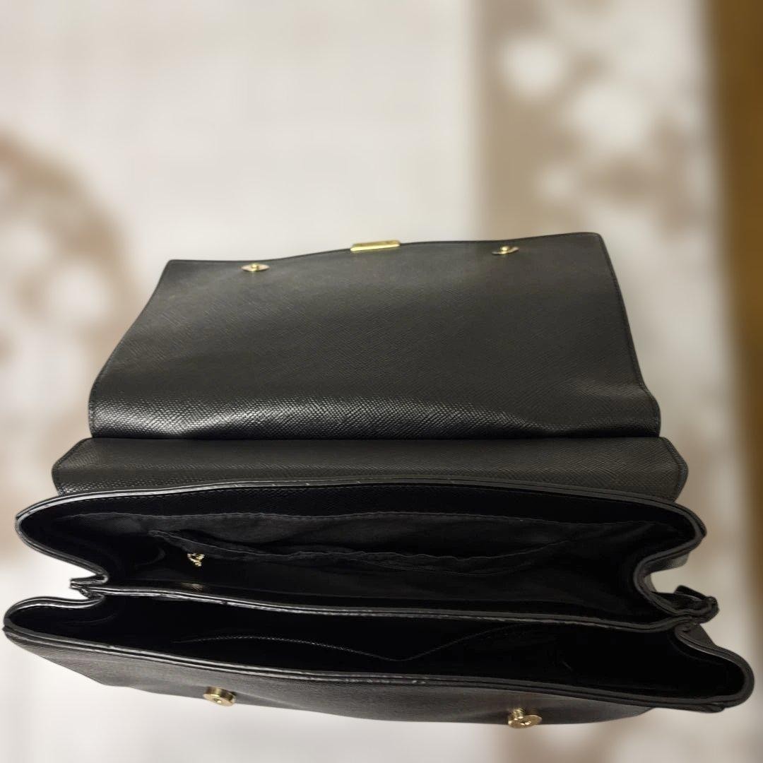 [New] Catty Ferrari Formal Business Bag Black Large Capacity