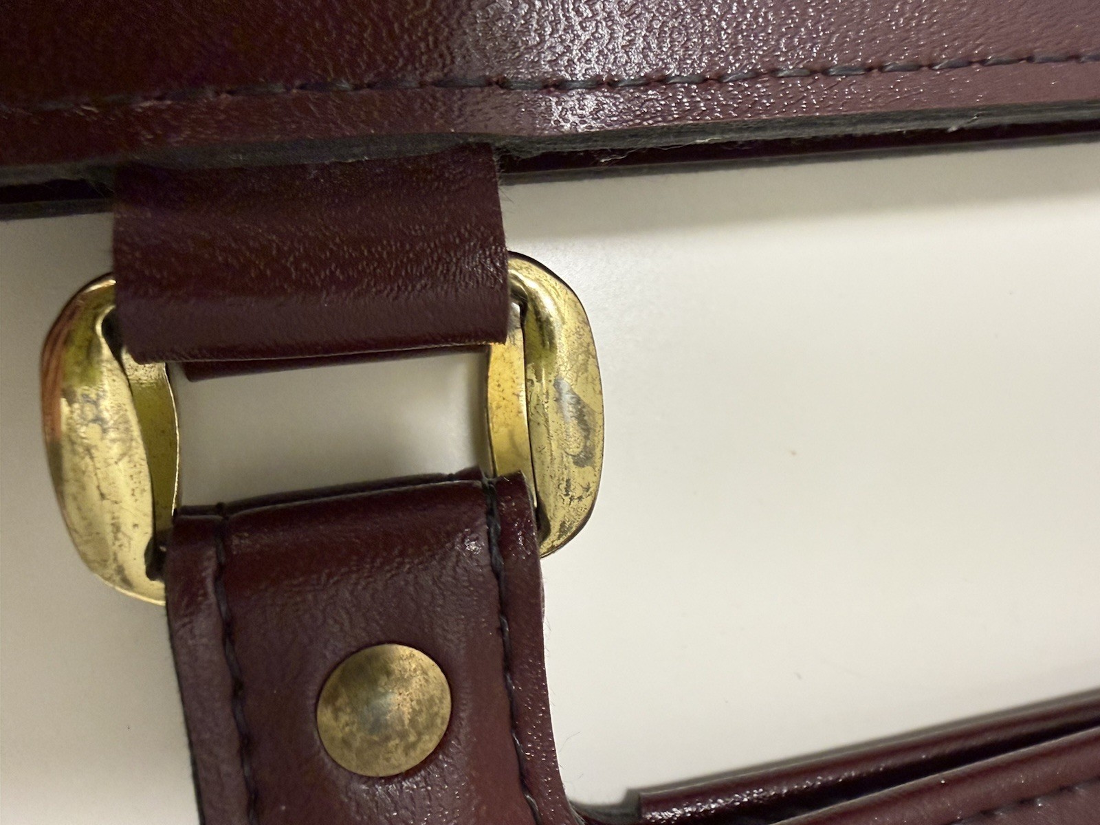 Vintage Brown Attache Briefcase Structured Lawyer Business Bag Large
