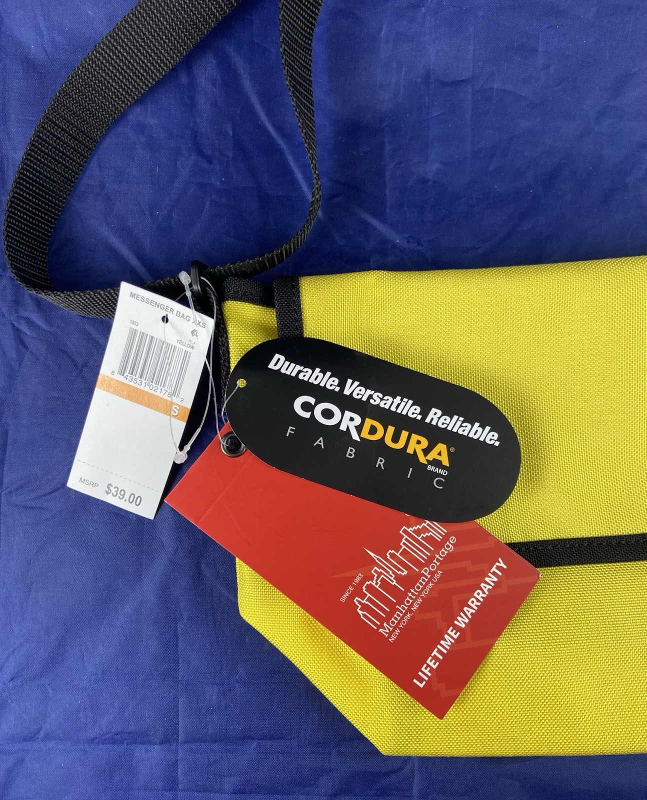 Manhattan Portage Nylon Messenger Bag Crossbody Yellow 11.5” Wide X 7.5” Tall
