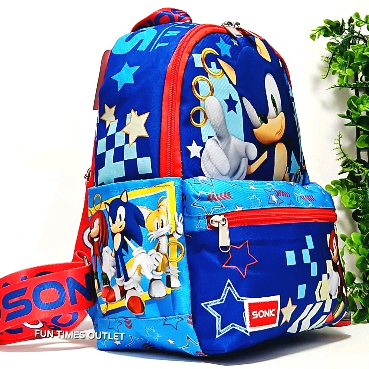 Sonic The Hedgehog 13″ Backpack Deluxe Gamer Carry All Travel Bag Book Bag SEGA