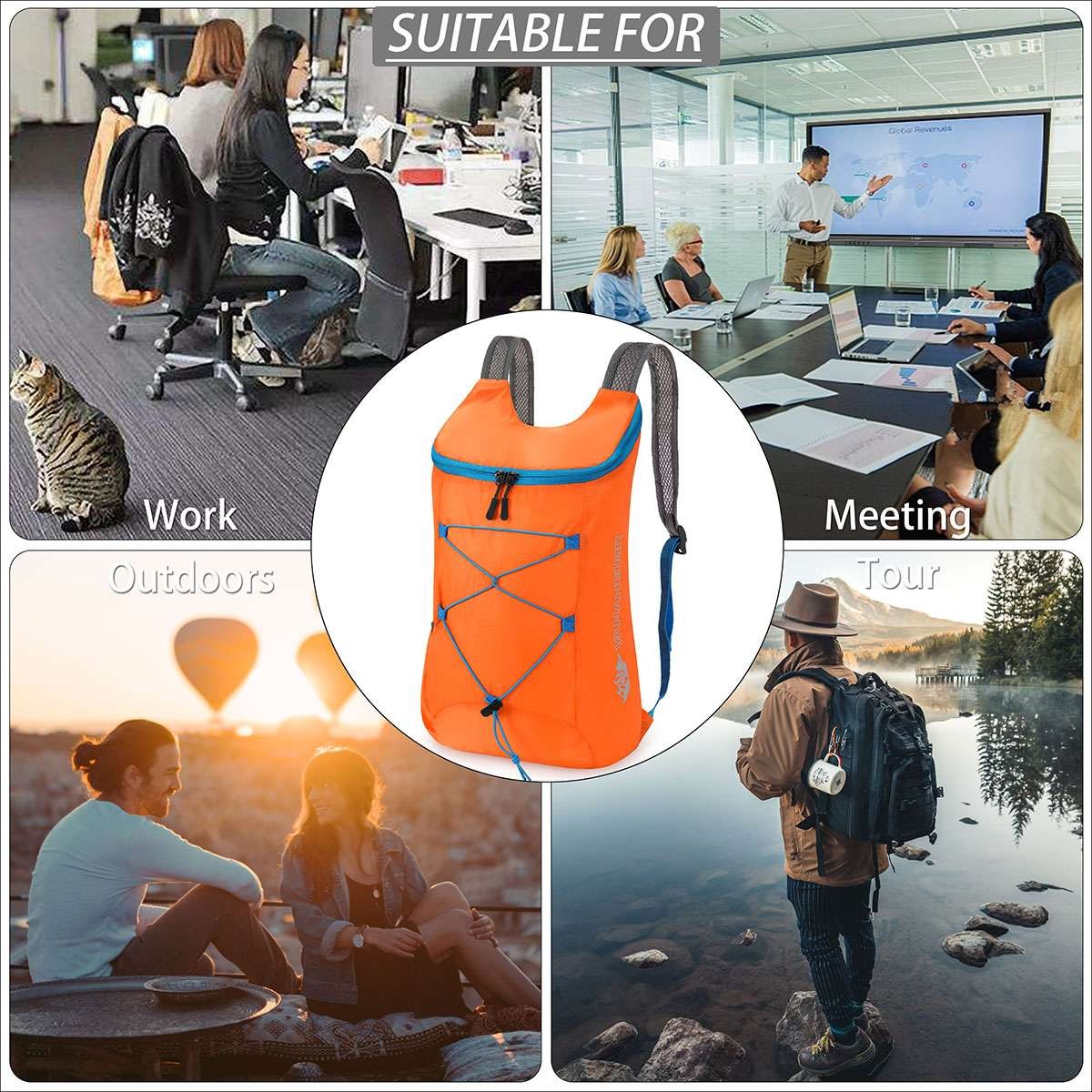 Foldable Travel Backpack Waterproof Outdoor Rucksack Men Camping Hiking Bag new