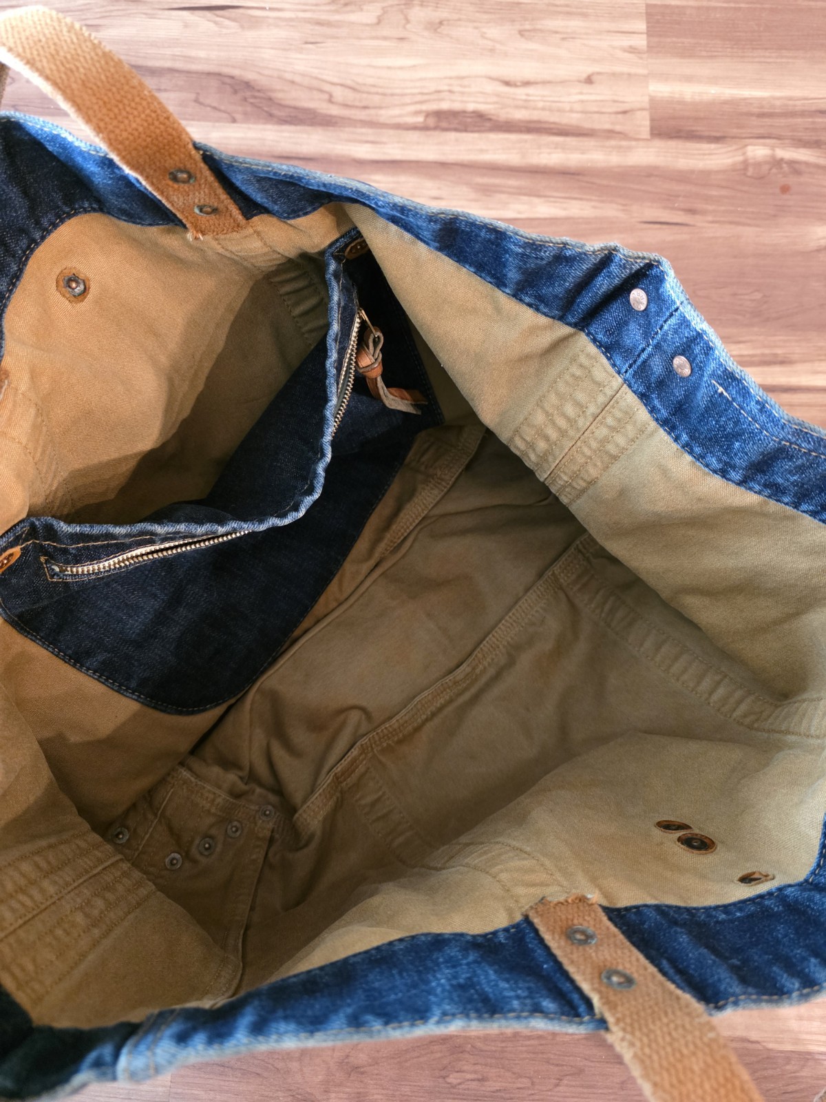 Double RL (RRL) Denim Tote Bag With Concho Strap