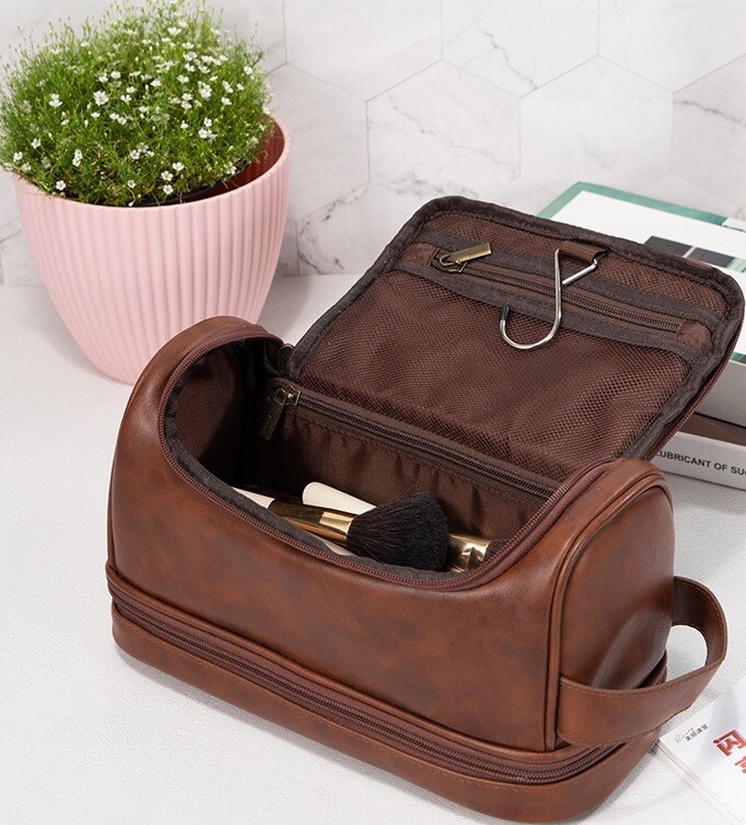 PU Leather Toiletry Bag, Travel Toiletry Bag For Men, Men’s Toiletry Bag