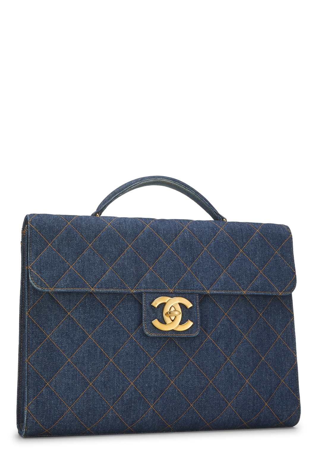 Chanel Blue Quilted Denim Briefcase – WGACA