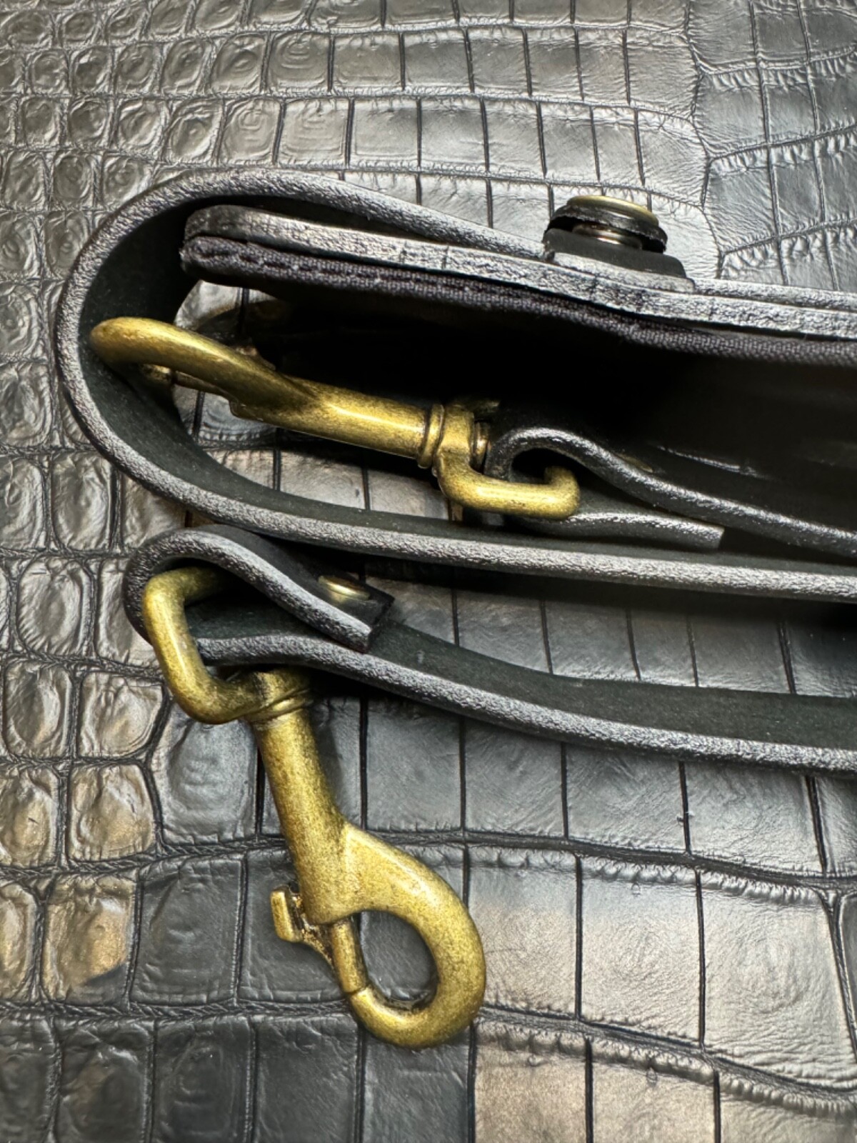 Filson Leather Shoulder Strap MADE IN USA Black Bridle Brass Adjustable Vintage