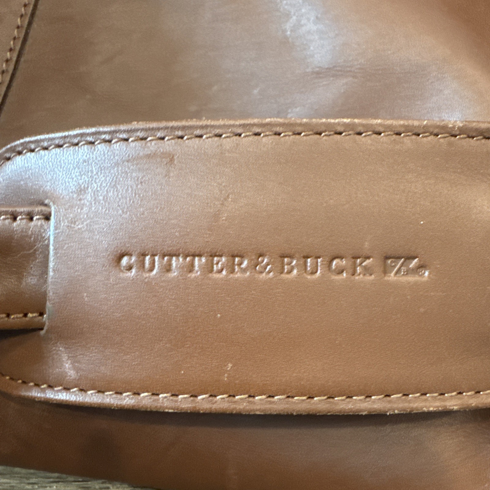 Excellent Cutter & Buck Large 19″ Brown Leather Weekender Duffel Travel Bag