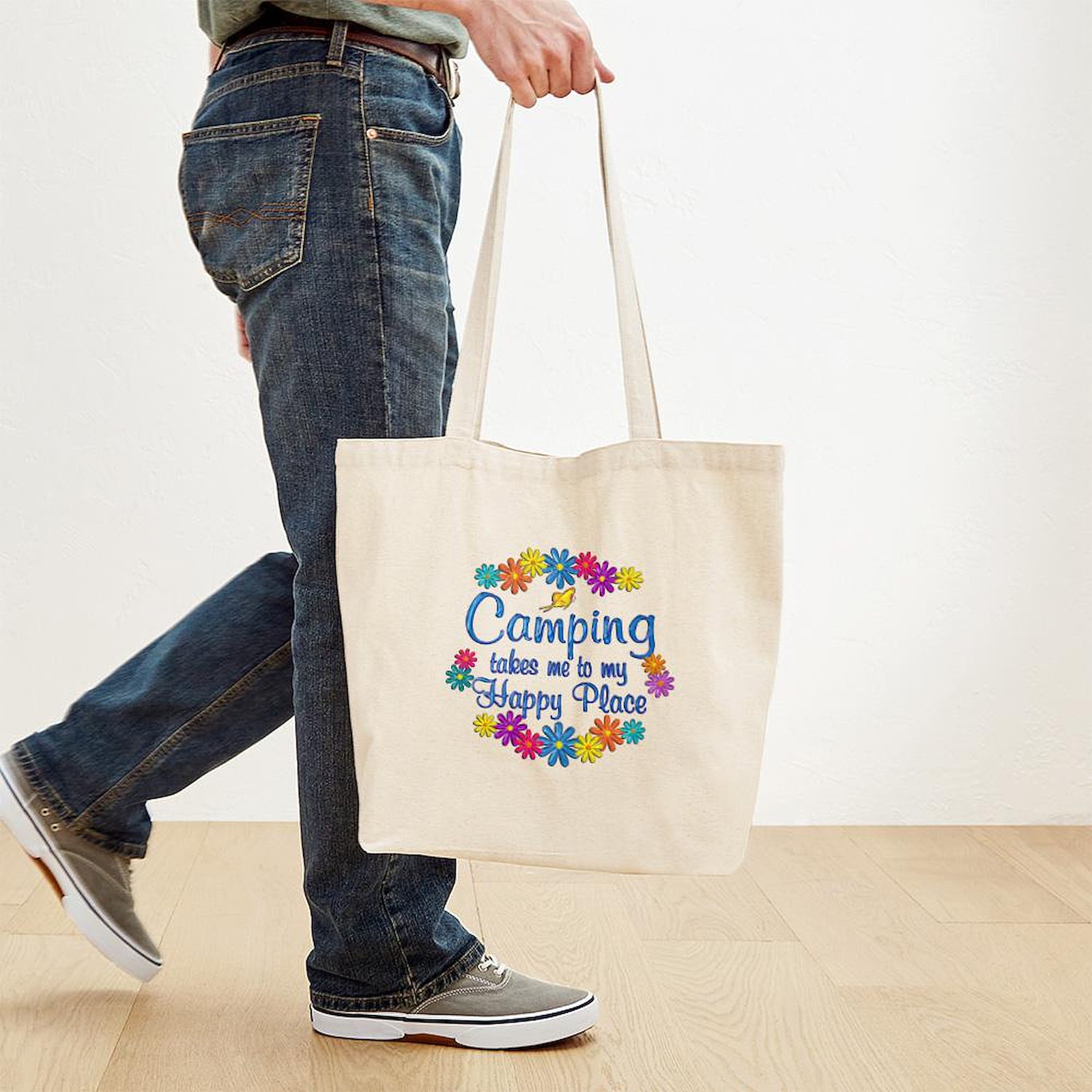 CafePress Camping Happy Place Tote Bag (1306949127)