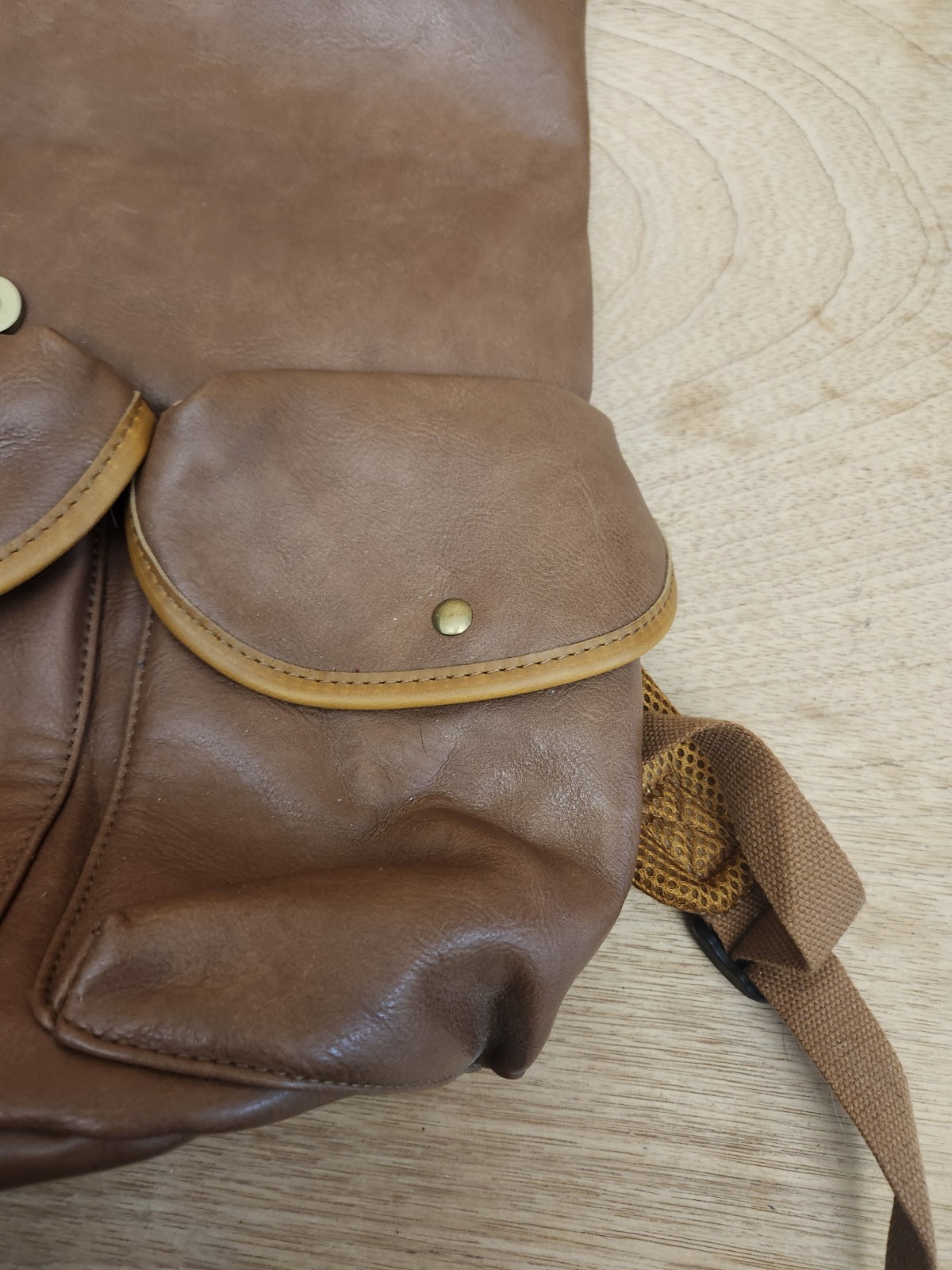 Vegan Leather 15.6 inch Laptop Backpack Hiking Camping Backpack Satchel Bookb…