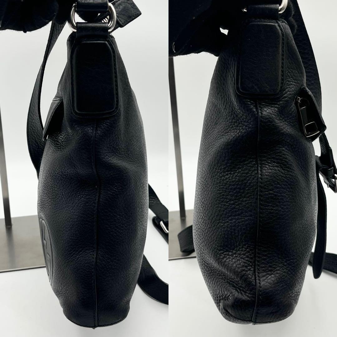 GUCCI Soho Interlocking Leather Shoulder Bag Black Crossbody Vintage