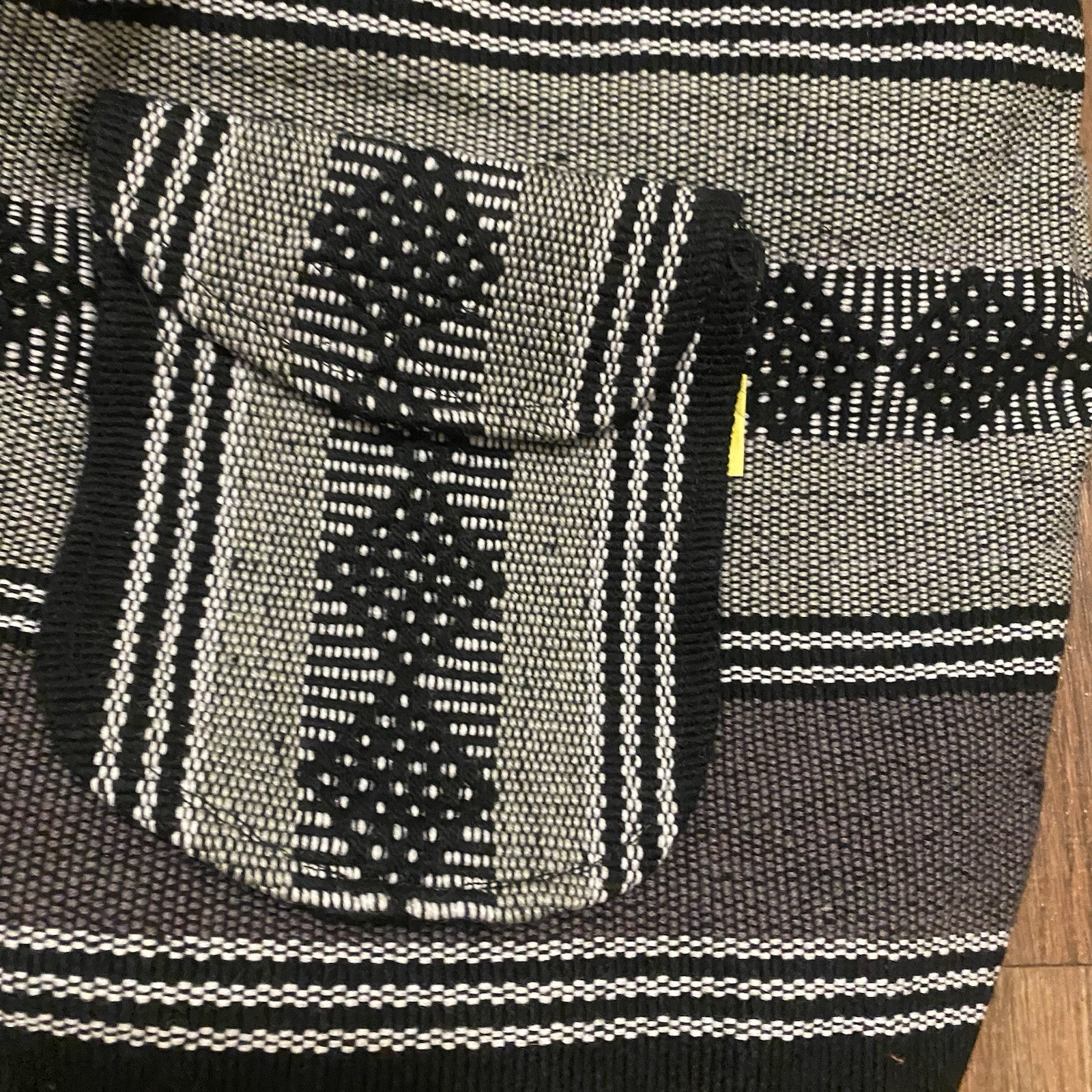 Rogerio’s Knit Backpack Black & Gray Boho 15.5”H X 13” W X 4” Deep