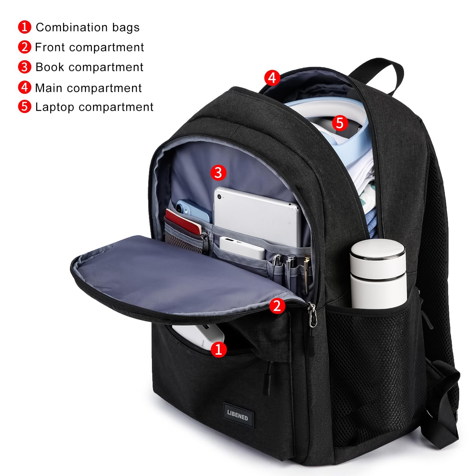 School Backpack for Teens Boys, 15.6 Inch Laptop Backpack with USB Charging P…