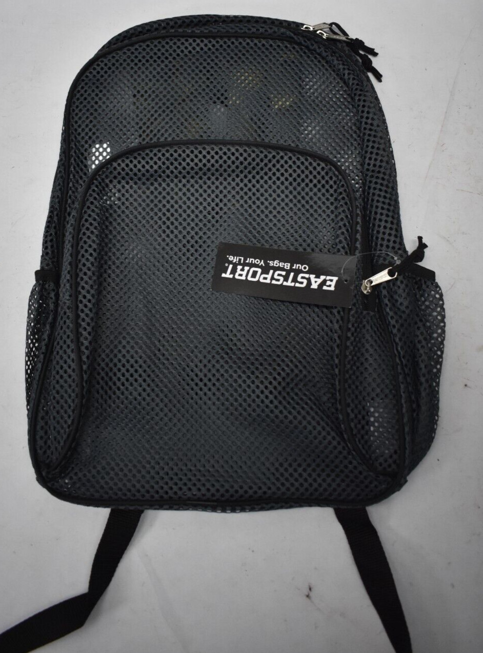 Eastport Nylon Mesh Dome Backpack Black Camo Design Book Bag Lightweight