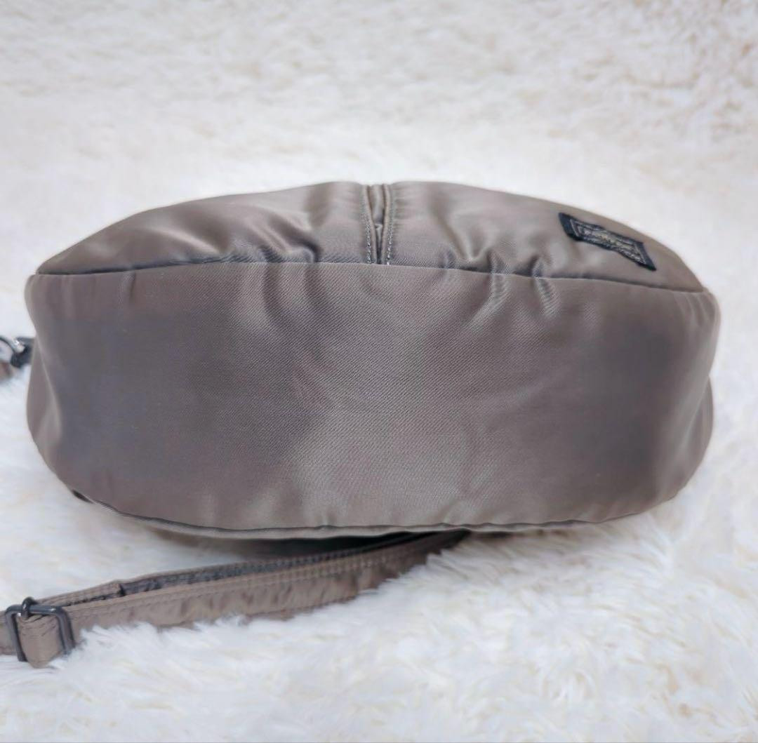 PORTER Tanker Oval Shoulder Bag Silver Gray Yoshida Japan Kaban Rare Used