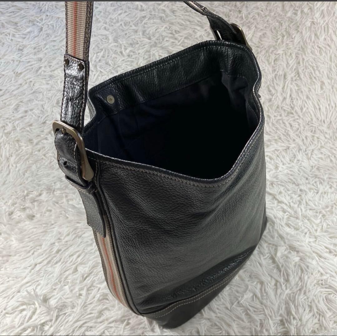 Authentic Burberry Leather Tote Bag Men’s Women’s 35cm x 37cm Large Capacity Bla