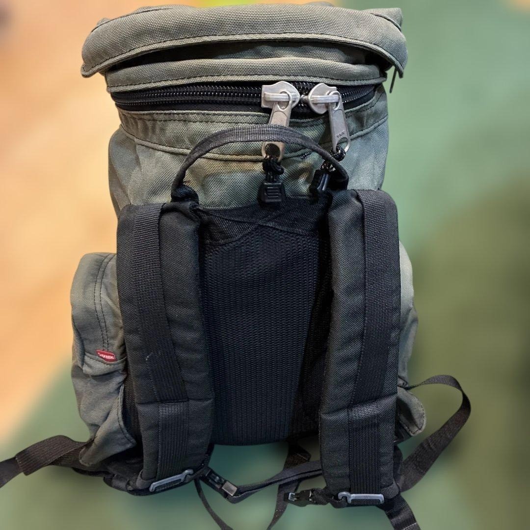 90s Supreme Backpack Olive USA Made Rare Vintage Skate Nylon Used