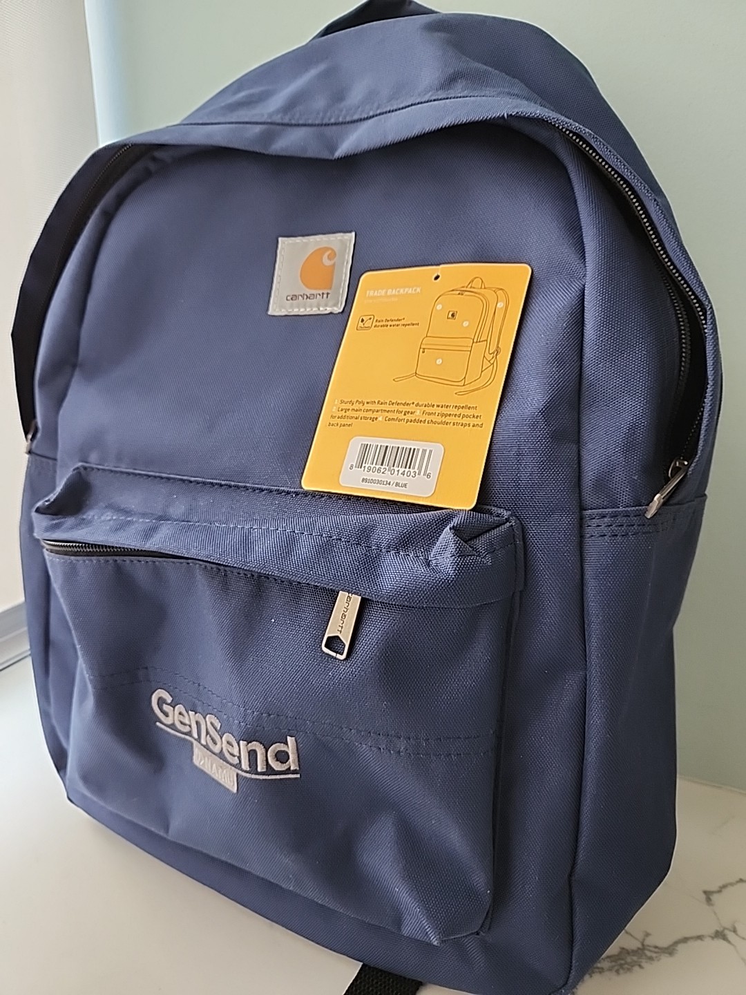 Carhartt Navy Blue Trade Series Basic Backpack GenSend Co Bag EUC 21 Liters