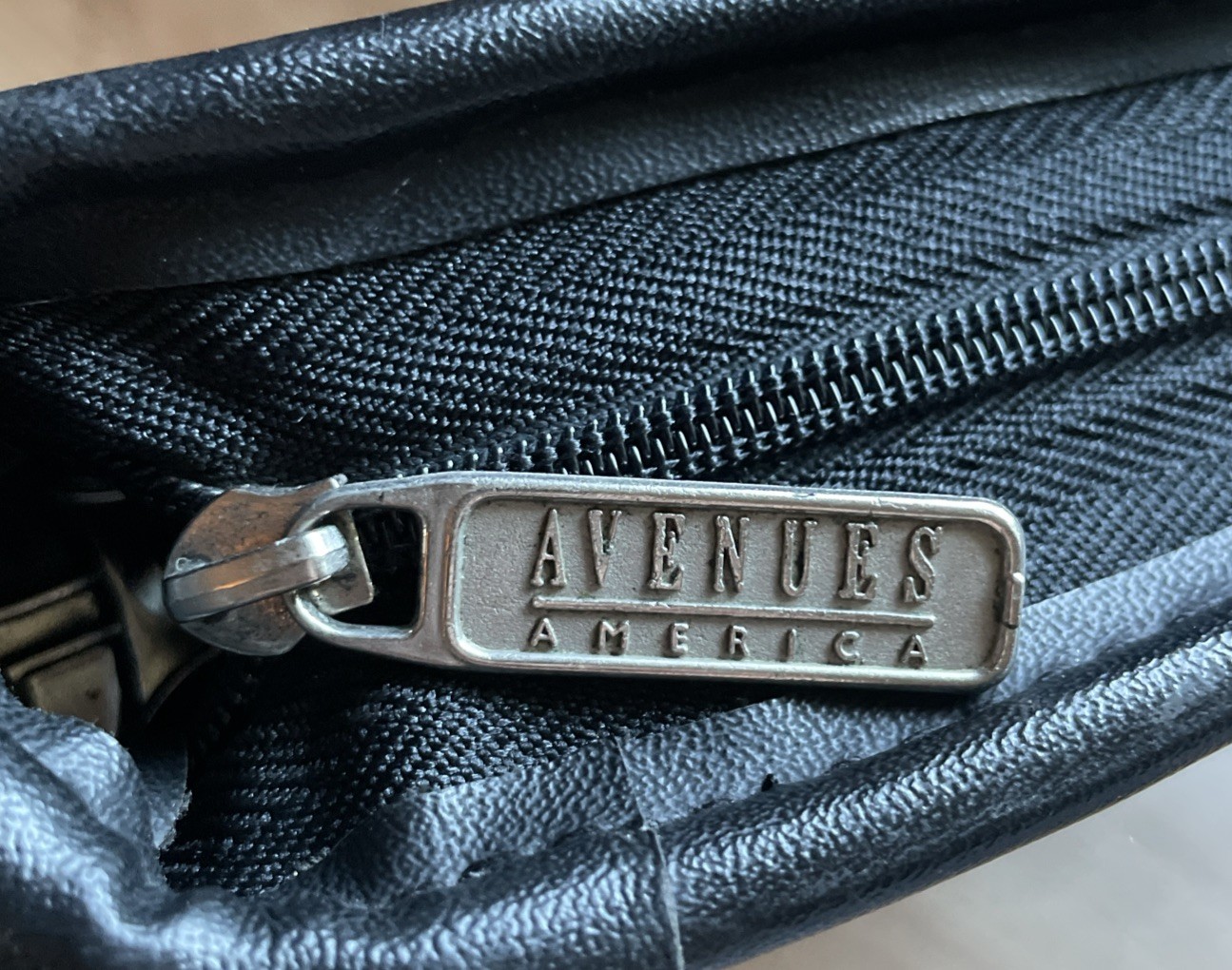 Avenues America Black Faux Leather Zippered Portfolio with Retractable Handles