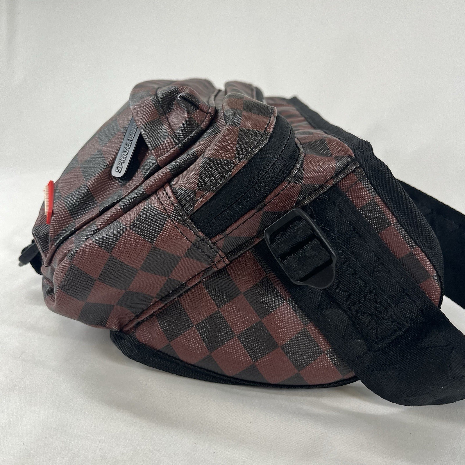Sprayground Split the Check Checkered Cargo Shark Crossbody Limited Edition RARE