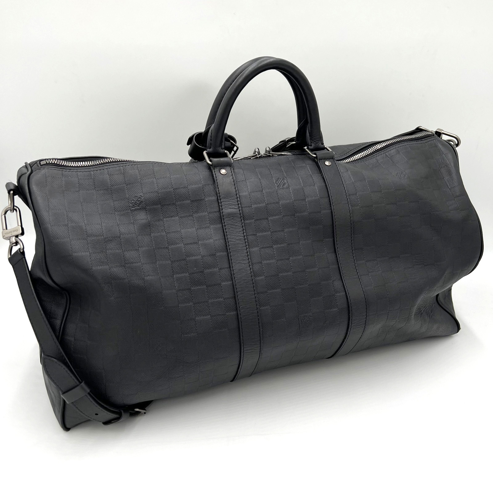Louis Vuitton Damier Infini Keepall Bandouliere 55 Travel Bag 2way N41144 Auth