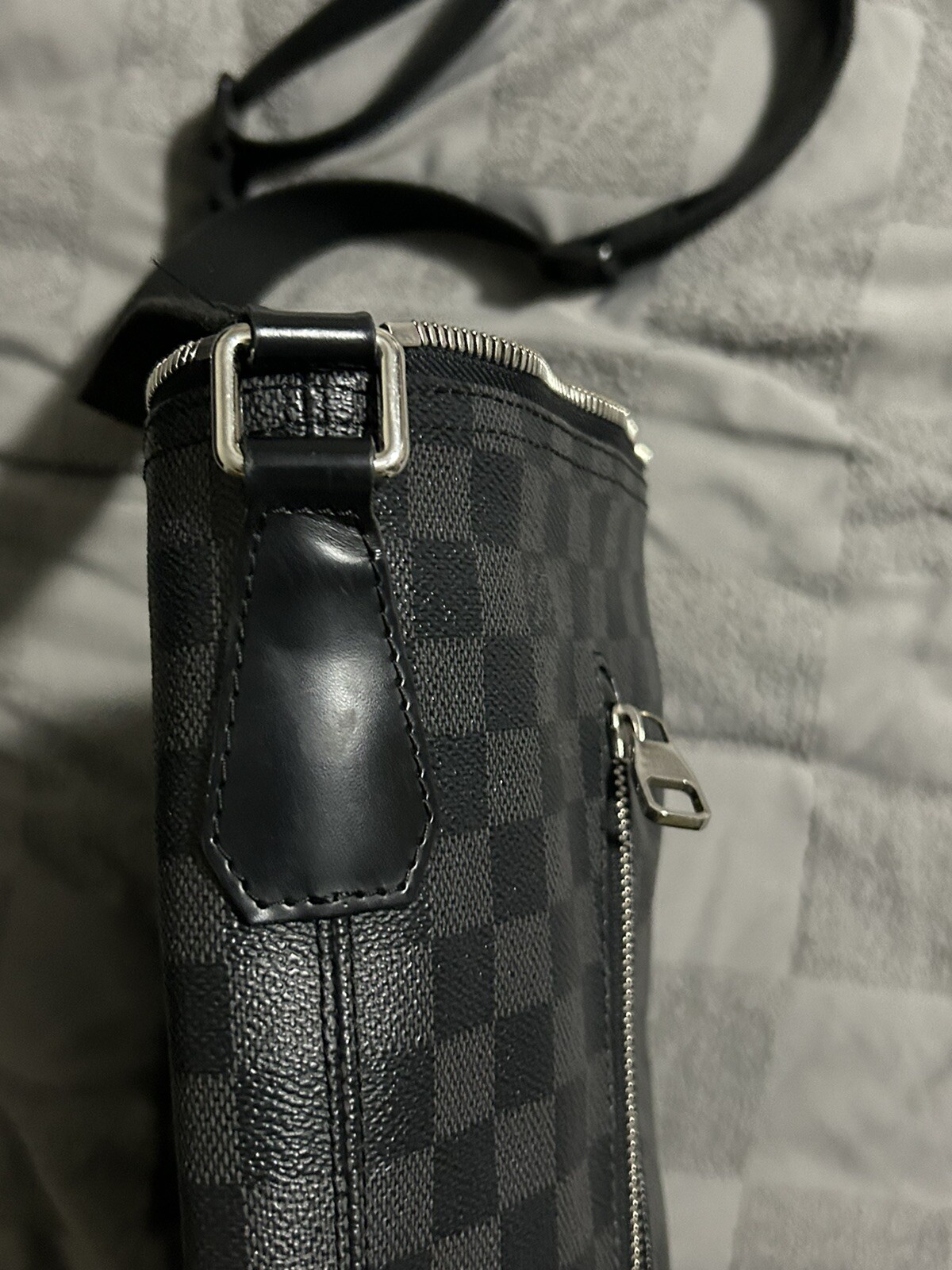 Authentic Louis Vuitton Mick Handbag Damier Graphite MM Black