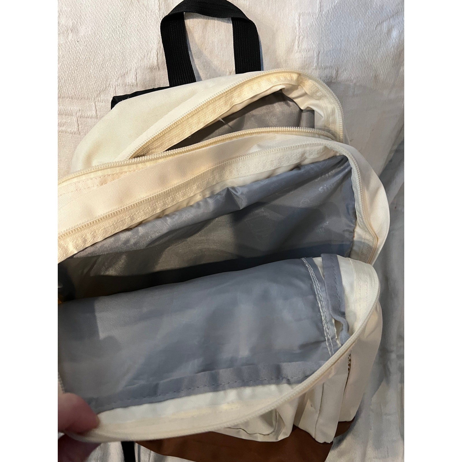 JanSport Cool Student 2 Section School Backpack Cream Brown
