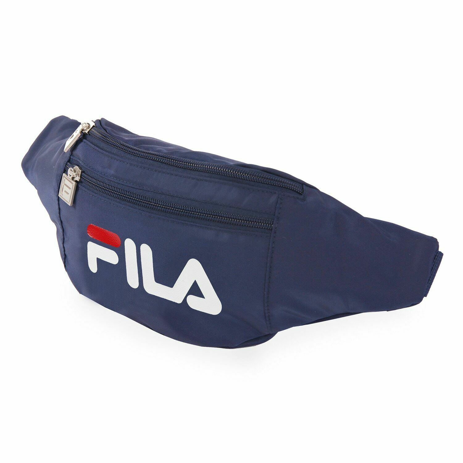 FILA Retro Belt Bag, 3 Pocket Fanny Pack W/ Logo, Blue