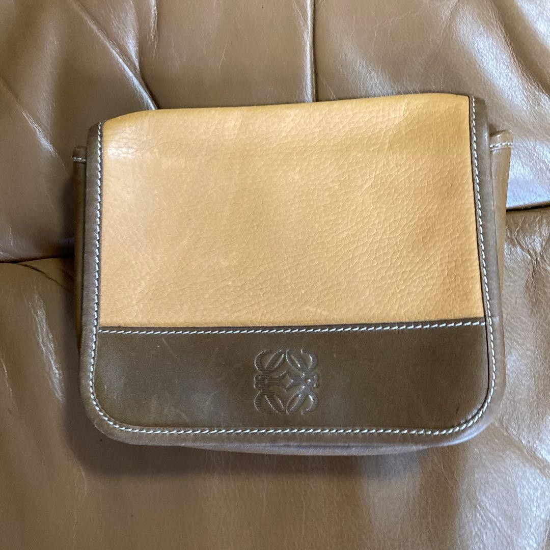 LOEWE Pouch BeigeBrown 23x18cm Clutch