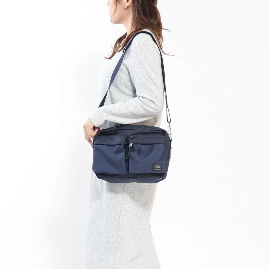 PORTER YOSHIDA FORCE SHOULDER BAG S 855-05457 Color Black/Olive Drab/Navy New