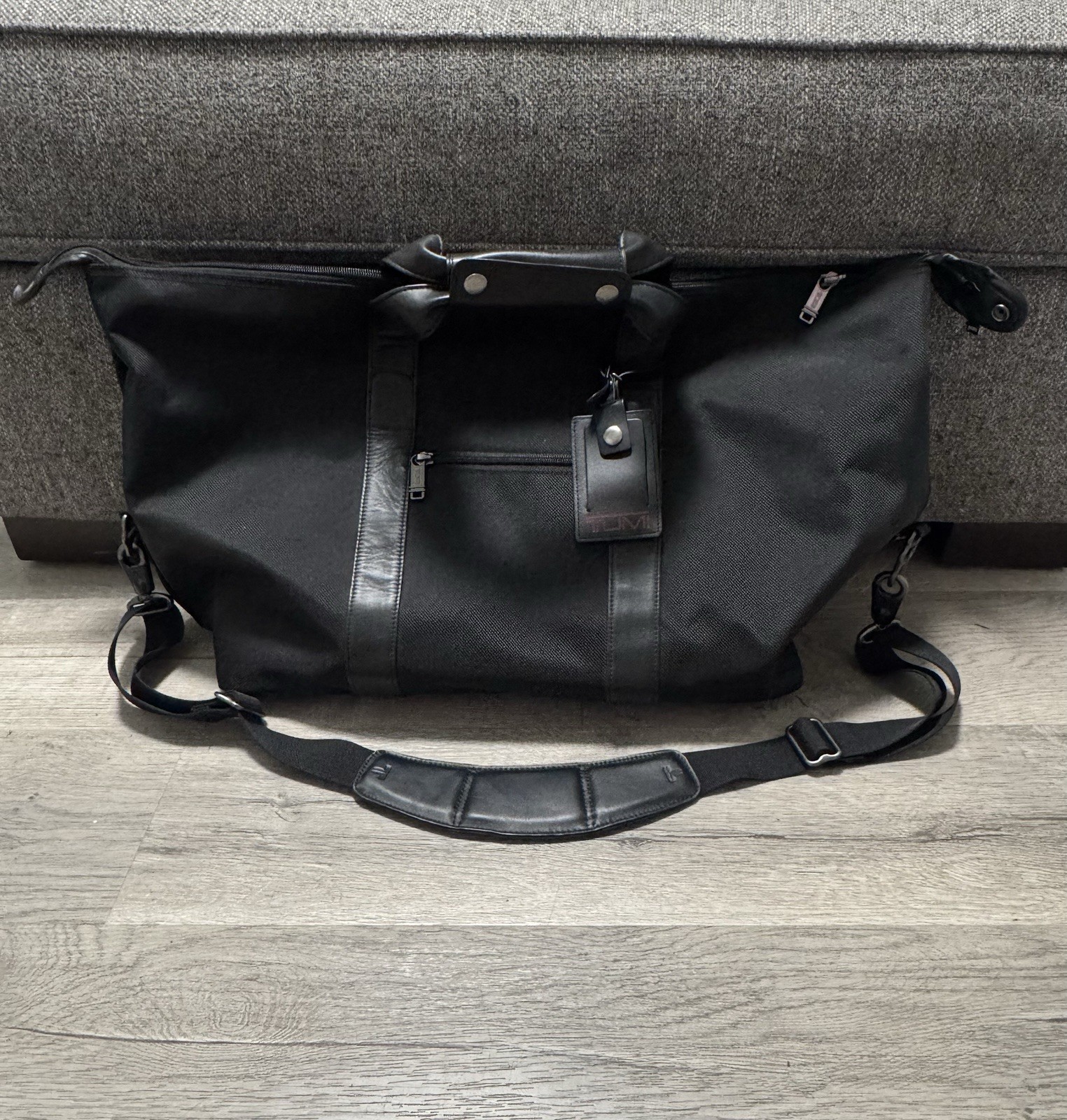 TUMI Used Once Alpha Ballistic Nylon Black Satchel Duffle Bag Travel