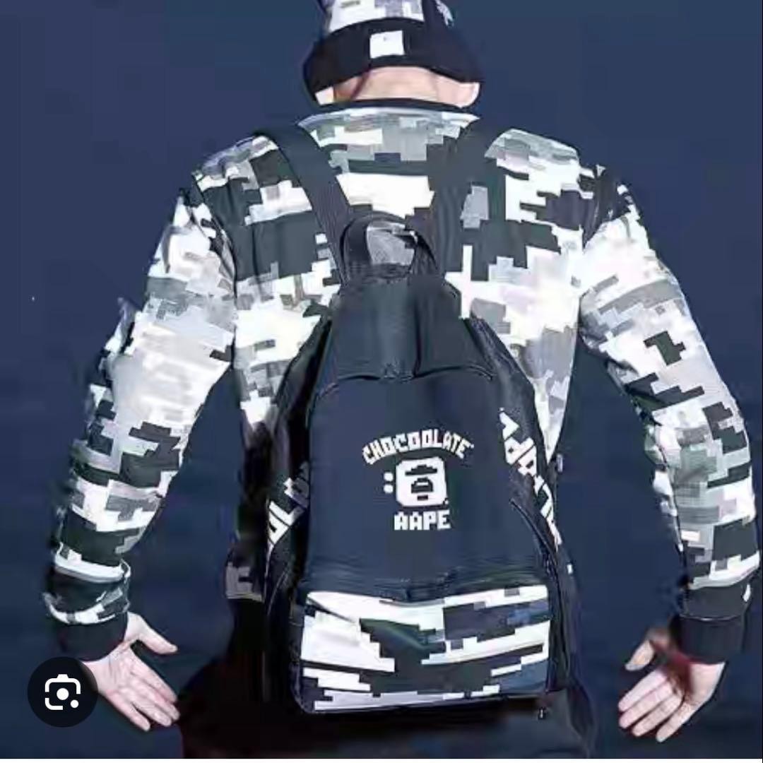 AAPE BY A BATHING APE Pixel Camo Backpack Black Daily Use M