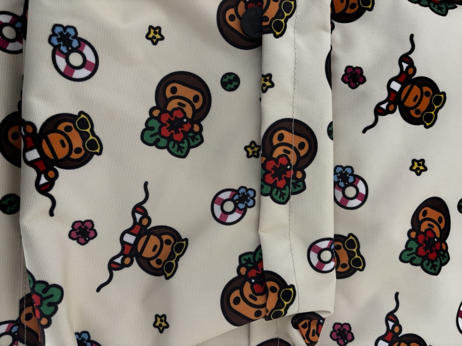 Authentic A Bathing Ape Bape Baby Milo Large Backpack #1 Ivory New Back Pack