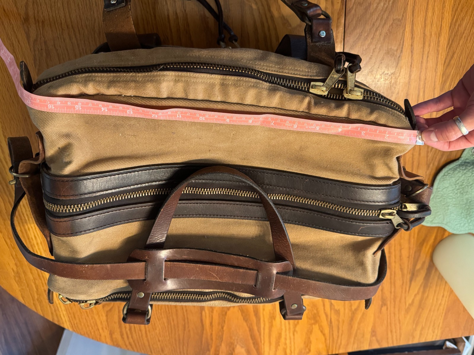 Filson Rugged Twill Outfitter Bag Brown Green Talon Era Rare Made in USA Vintage