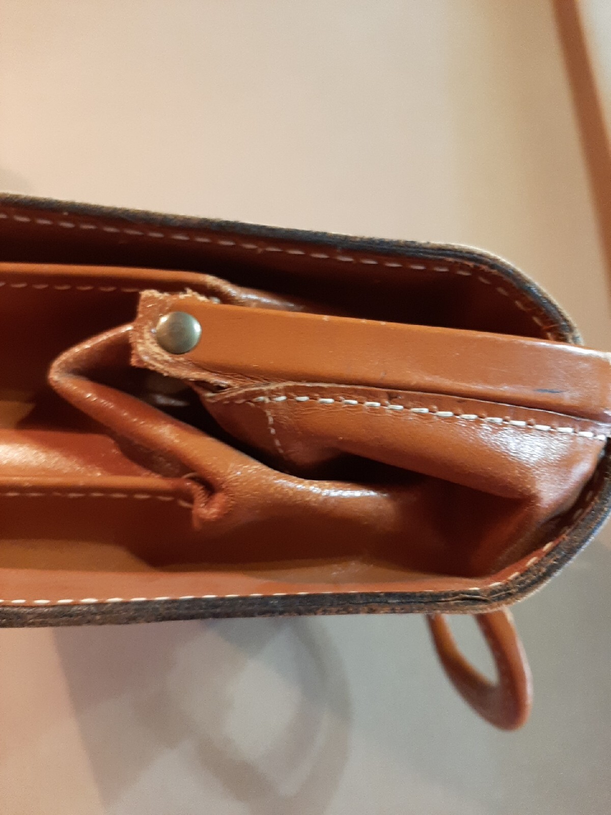 Vintage Bosca Built Brown Leather Briefcase In Used Condition