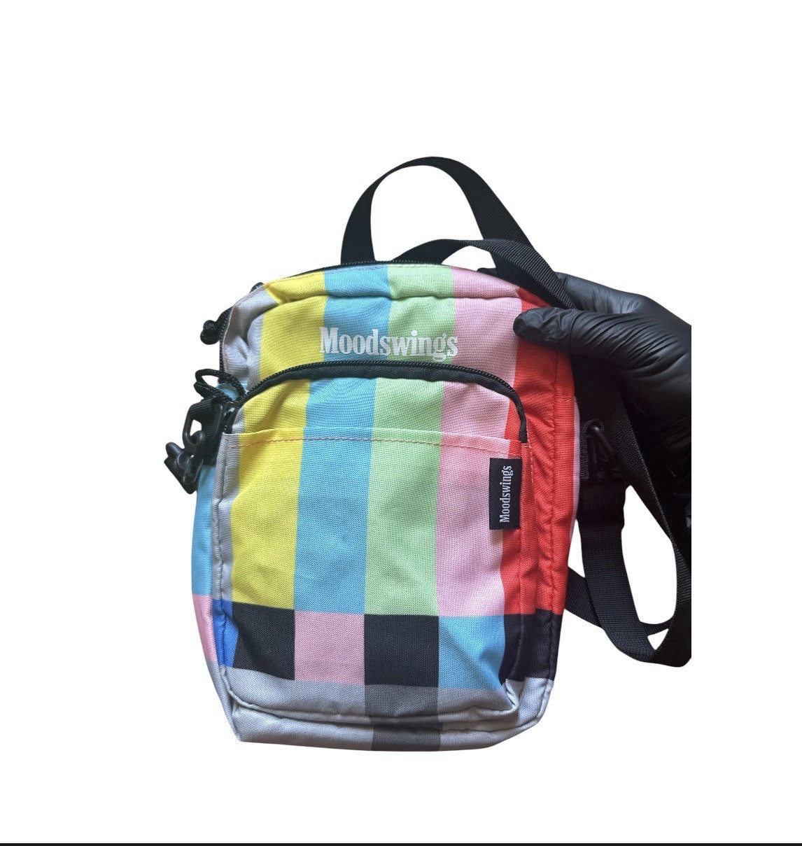 Moodswings Colorblock Multicolor/Black Small Unisex Crossbody Zip Adjustable