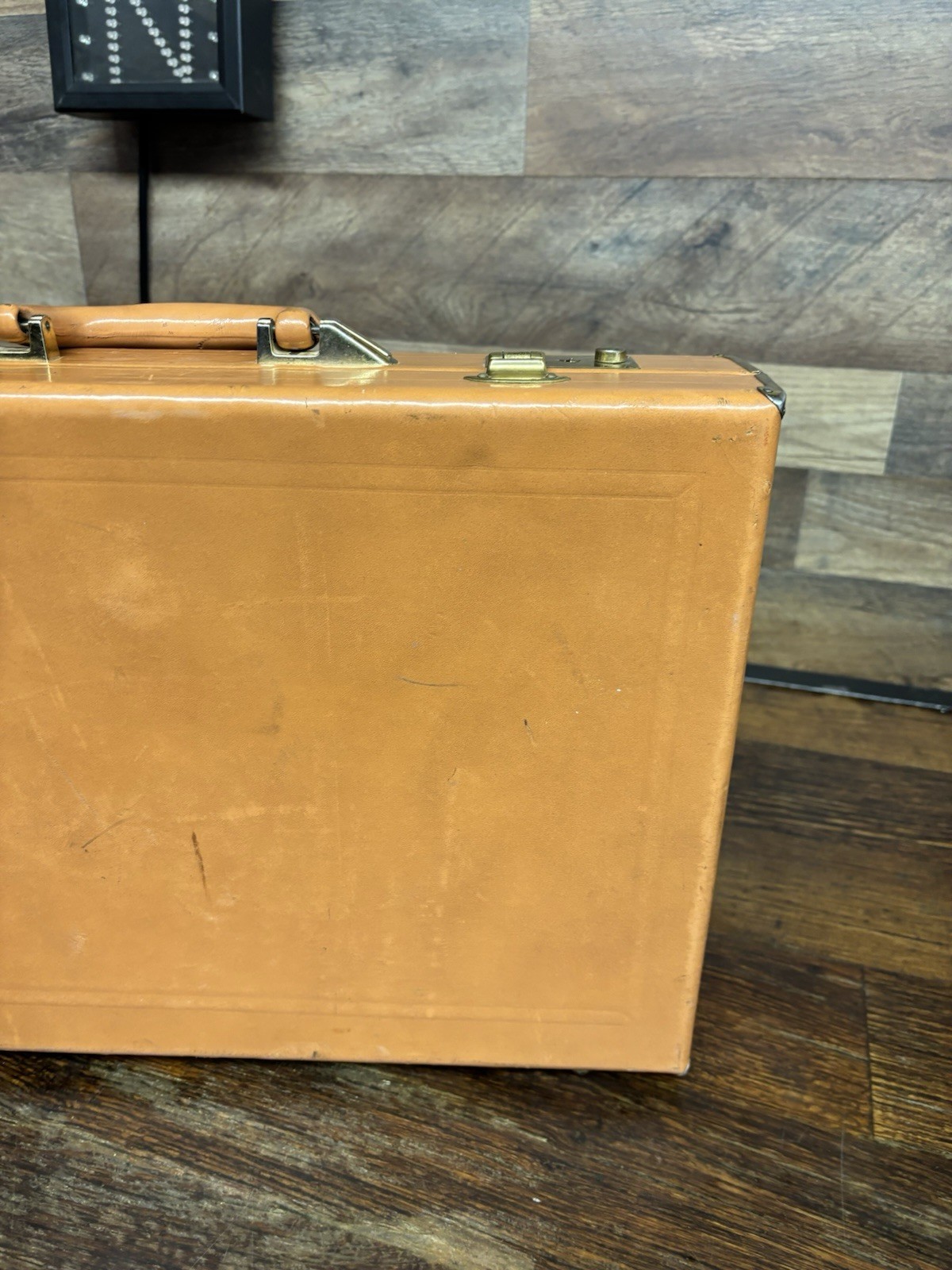 VTG Rexbilt Briefcase Suitcase Brown Leather Prop 18″x 12.5″ x 3.5