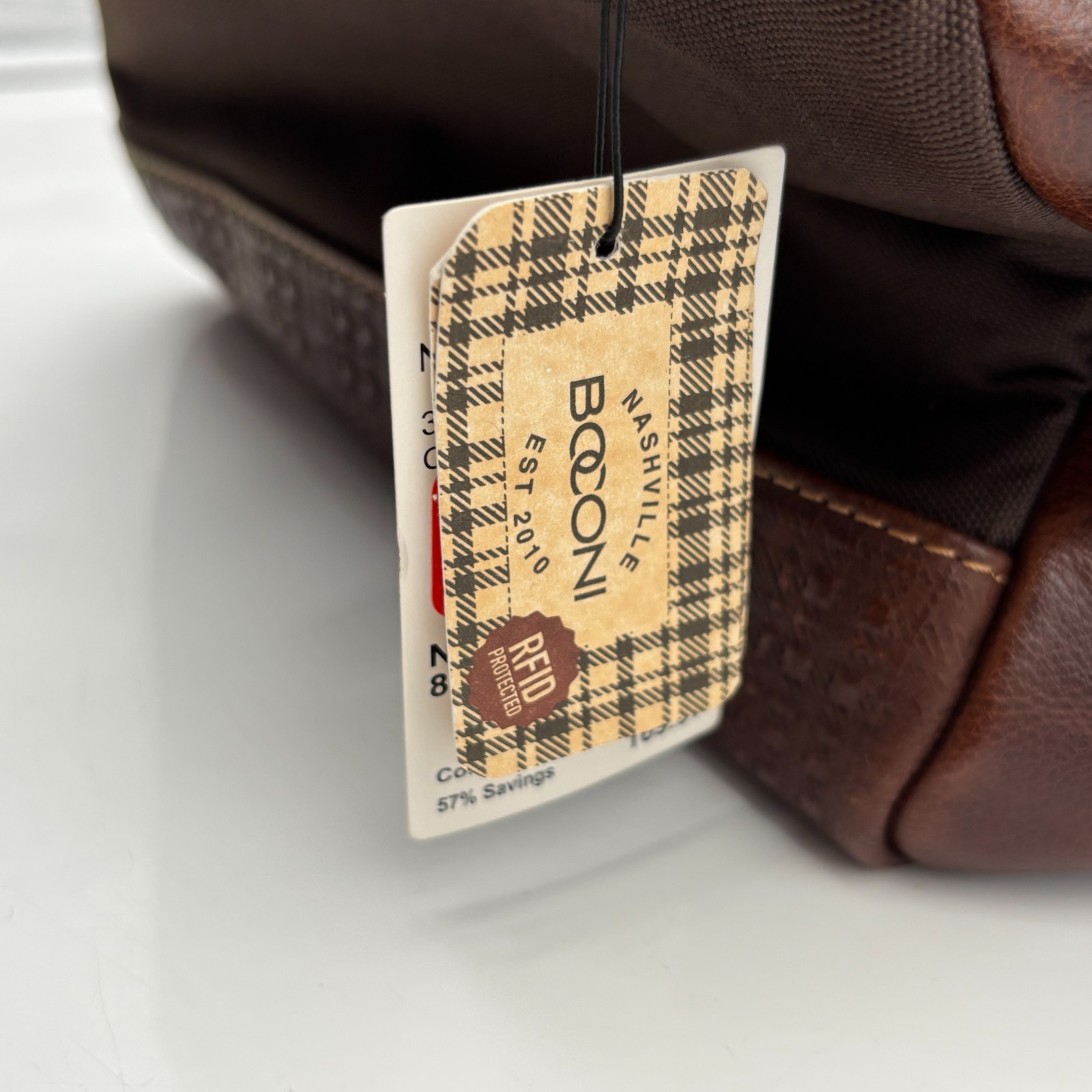 Boconi Garth Commuter Leather Duffle Bag 20.5″ W x 11.75″ H x 10″ D – Brown New