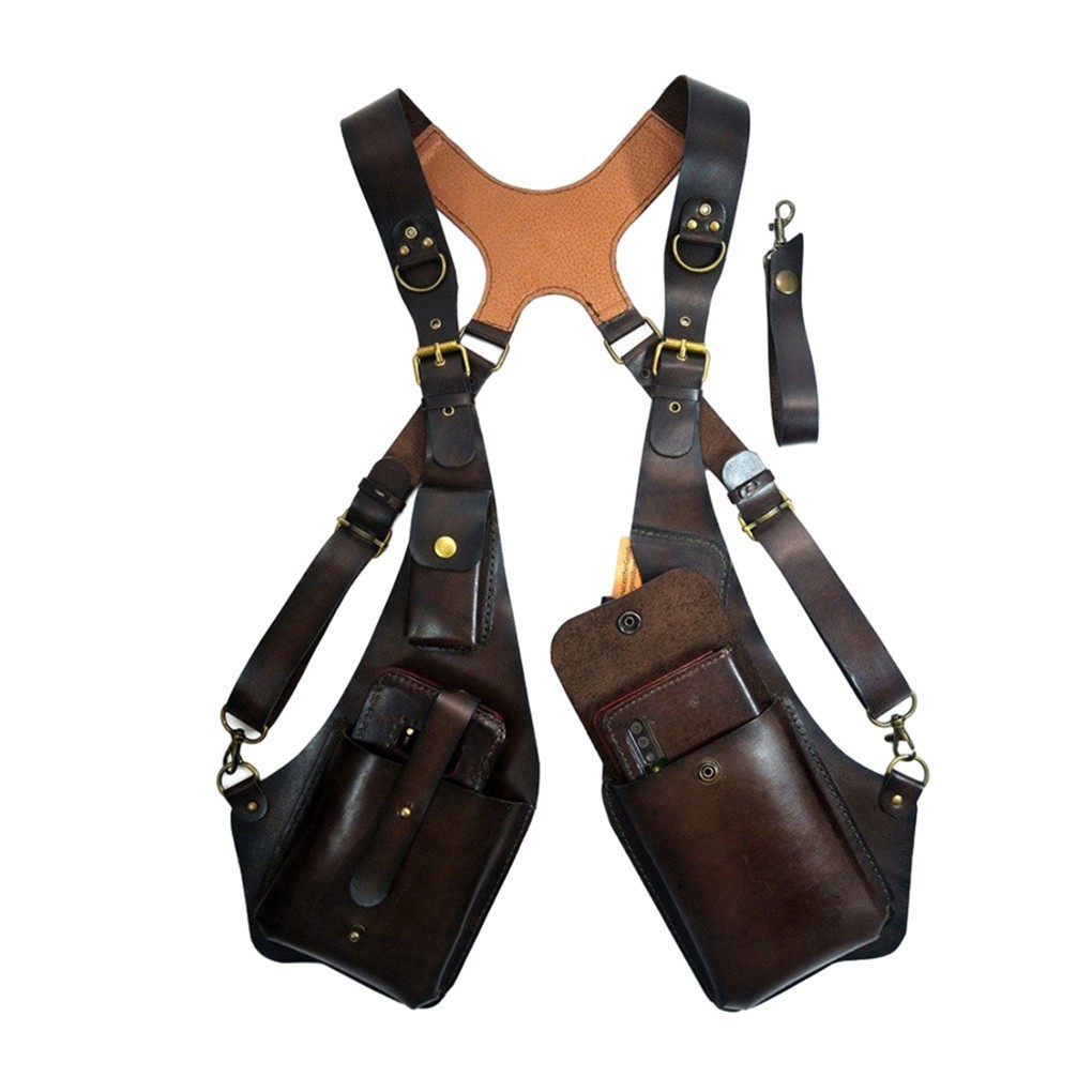 Adjustable Mens Anti-Theft Underarm Shoulder Bag PU Leather Wallet Holster Bag