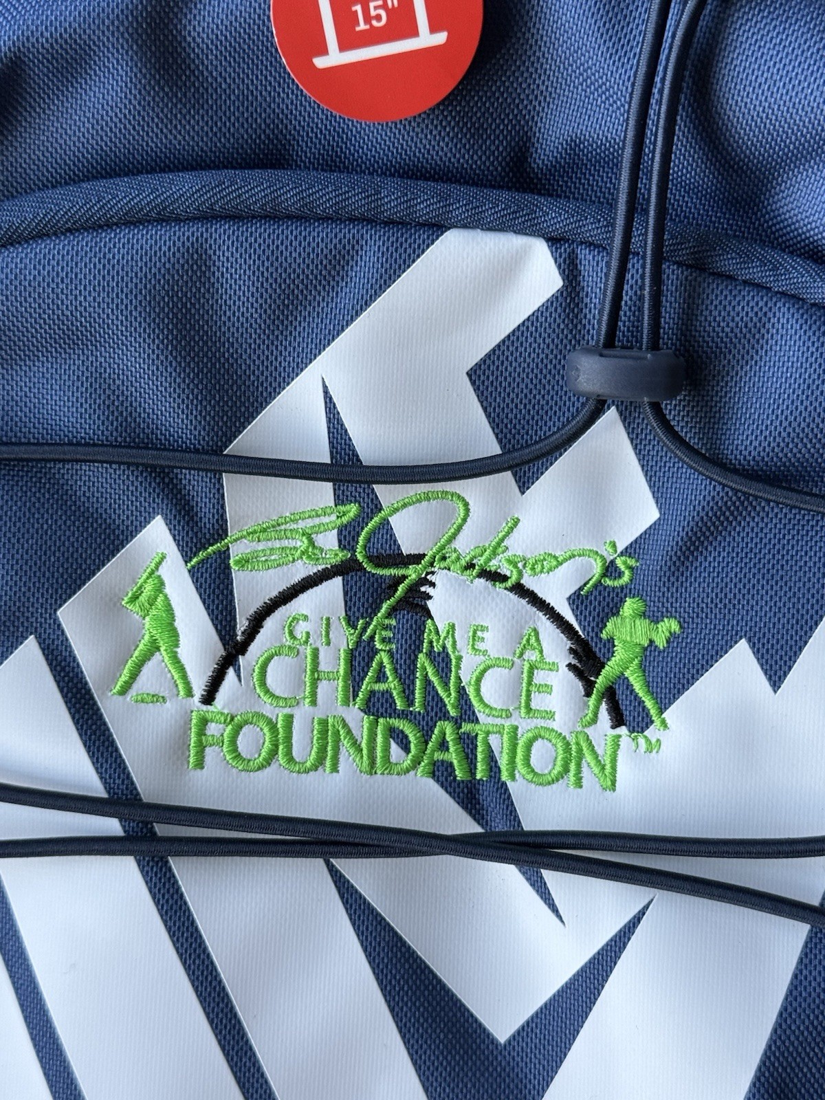 NWT $55 Nike Backpack Bag 15” blue Poly Bo Jackson Give Me A Chance Found. logo