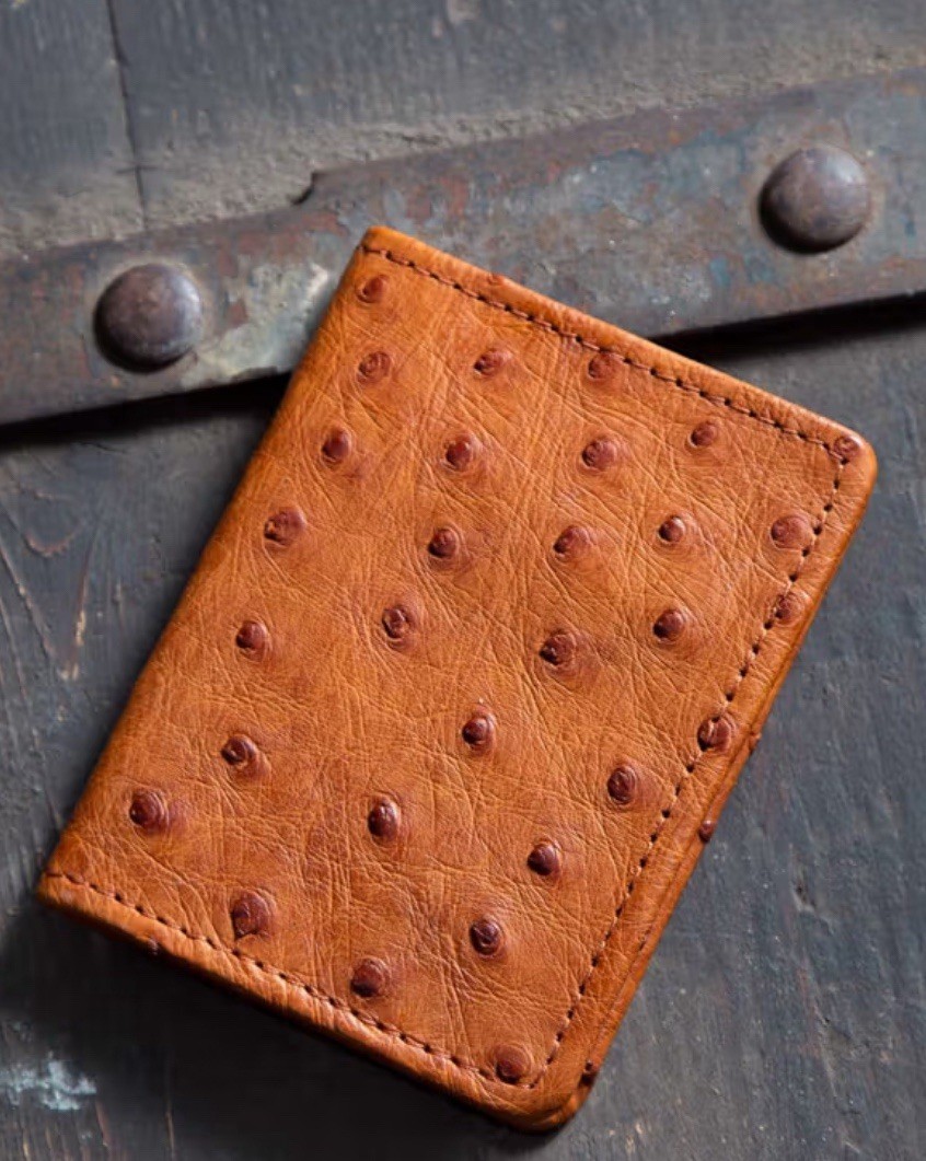 New Tecovas Genuine Pecan Bifold Card Case Wallet Leather With Initial