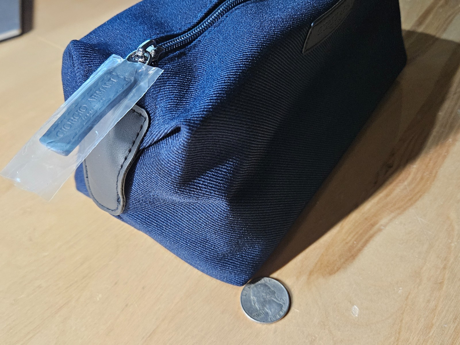 Giorgio Armani Man Pouch Navy Hanging Bag Travel Toiletry Case NEW #J4-1