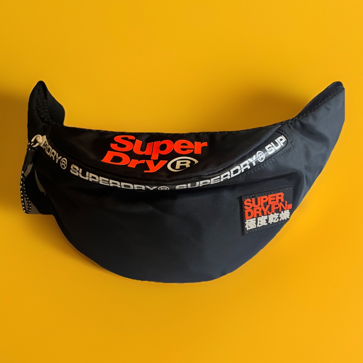 Superdry International Men’s Bum Bag Fanny Pack Black White Orange