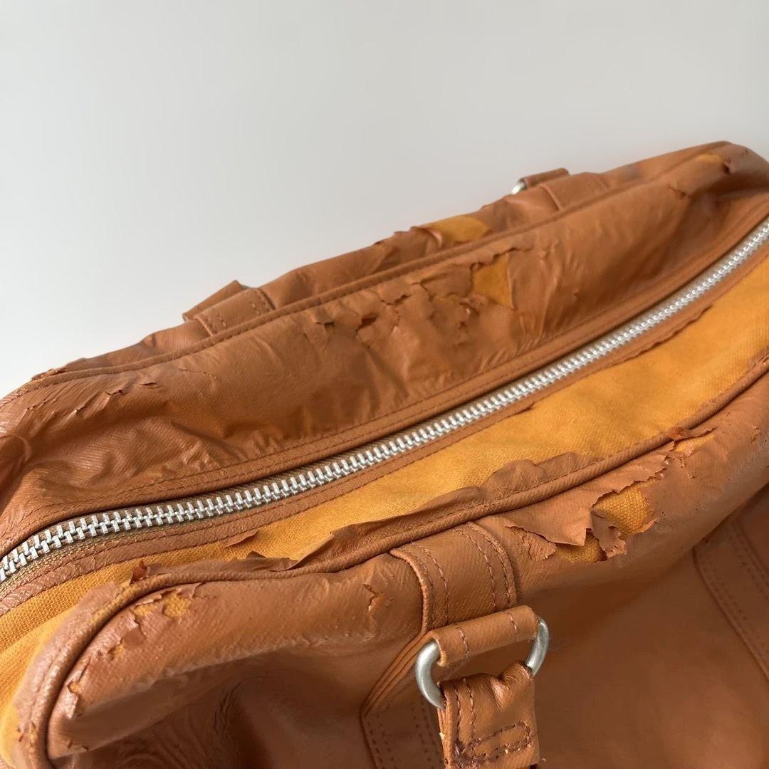 Yoshida & Co. Porter Boston bag, damaged, camel color, synthetic leather